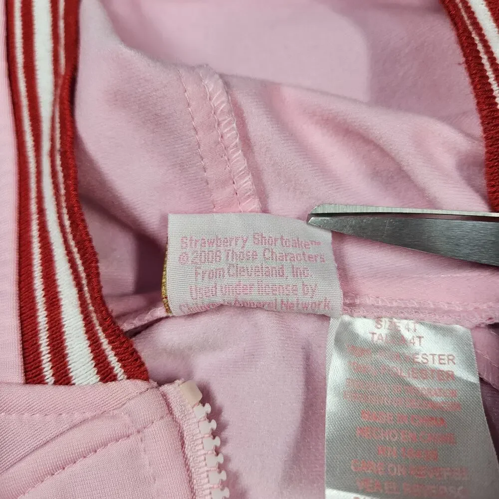 Vintage Y2K Strawberry Shortcake Tracksuit Girl 4T Jacket Pants Pink Outfit 2006